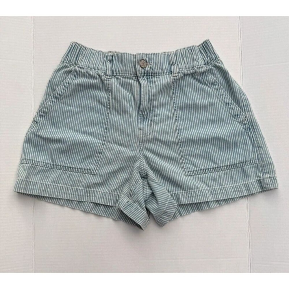 GAP Denim Women’s Small Blue White Striped High Rise Shorts